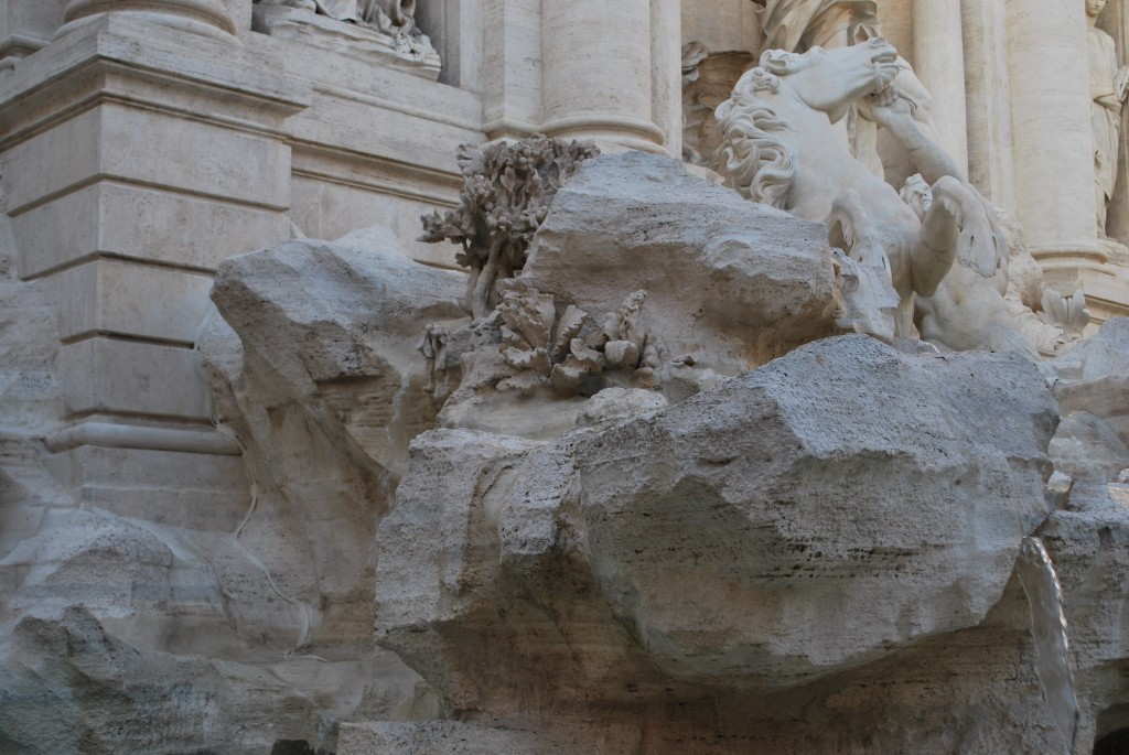 Fontana di Trevi in Rom mit Pflanzendetails
